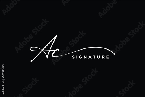 AC initials Handwriting signature logo. AC Hand drawn Calligraphy lettering Vector. AC letter real estate, beauty, photography letter logo design.