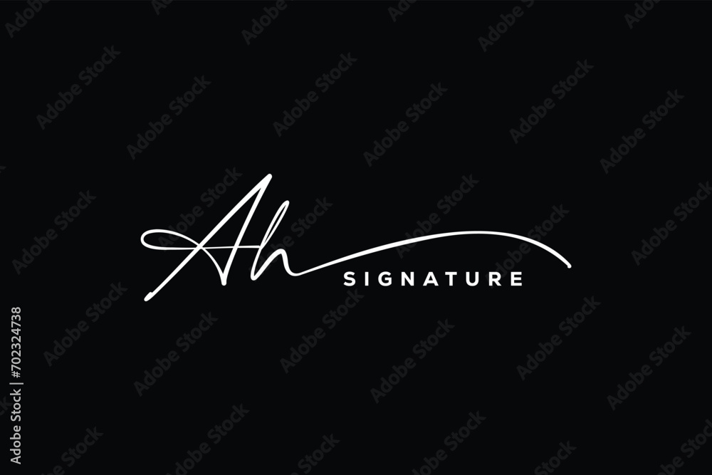 AH initials Handwriting signature logo. AH Hand drawn Calligraphy lettering Vector. AH letter real estate, beauty, photography letter logo design.