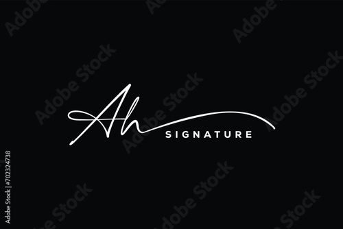 AH initials Handwriting signature logo. AH Hand drawn Calligraphy lettering Vector. AH letter real estate, beauty, photography letter logo design.