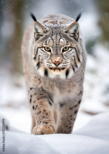 A lonely lynx in the winter forest © amazingfotommm