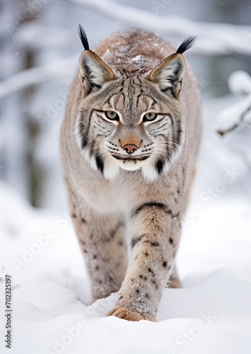 A lonely lynx in the winter forest © amazingfotommm