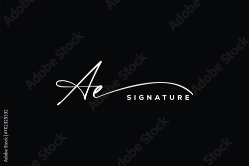AE initials Handwriting signature logo. AE Hand drawn Calligraphy lettering Vector. AE letter real estate, beauty, photography letter logo design.