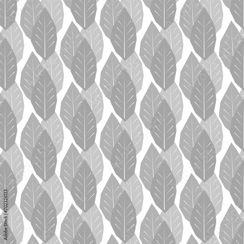 Simple texture of gray abstract leaves on a light background.
