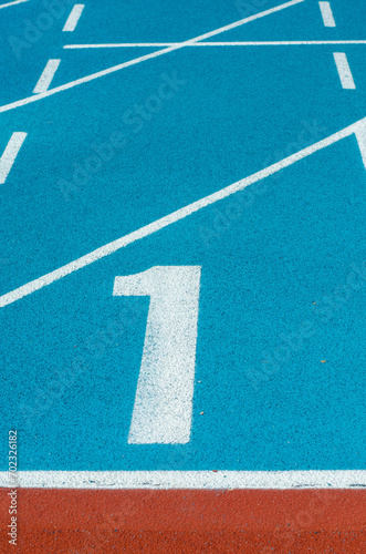 Athletics Track Lane in the stadium