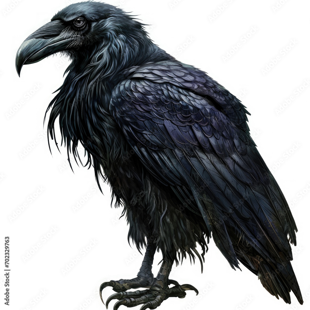 Fototapeta premium raven on a white background