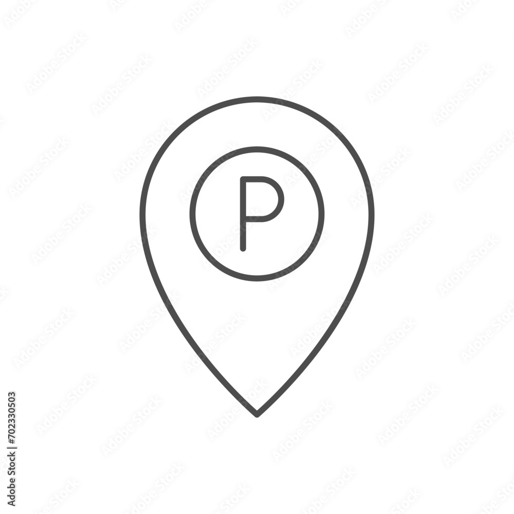 Parking pin line outline icon Parking pin line outline icon