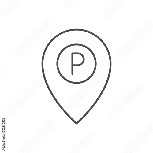 Parking pin line outline icon