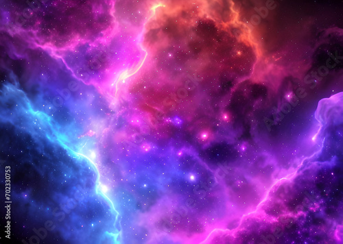 Space colorful in purple shades background with realistic shining stars infinite universe,Generative AI