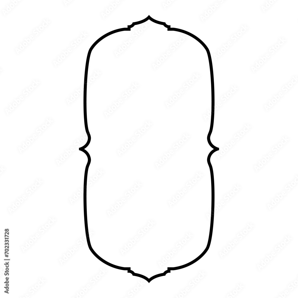Islamic Vertical Frame Design Thin Line Black stroke silhouettes Design pictogram symbol visual illustration Islamic Vertical Frame Design Thin Line Black stroke silhouettes Design pictogram symbol visual illustration