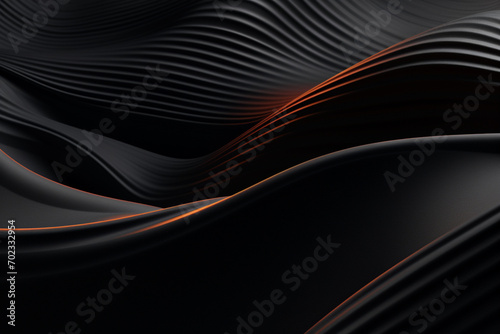 The wave mixed media 3d black realistic abstract background