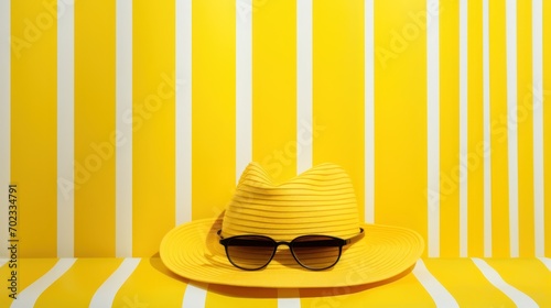 sunglasses and yellow striped photo