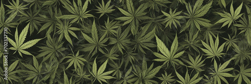 Seamless Cannabis Leaf Pattern Generative Ai