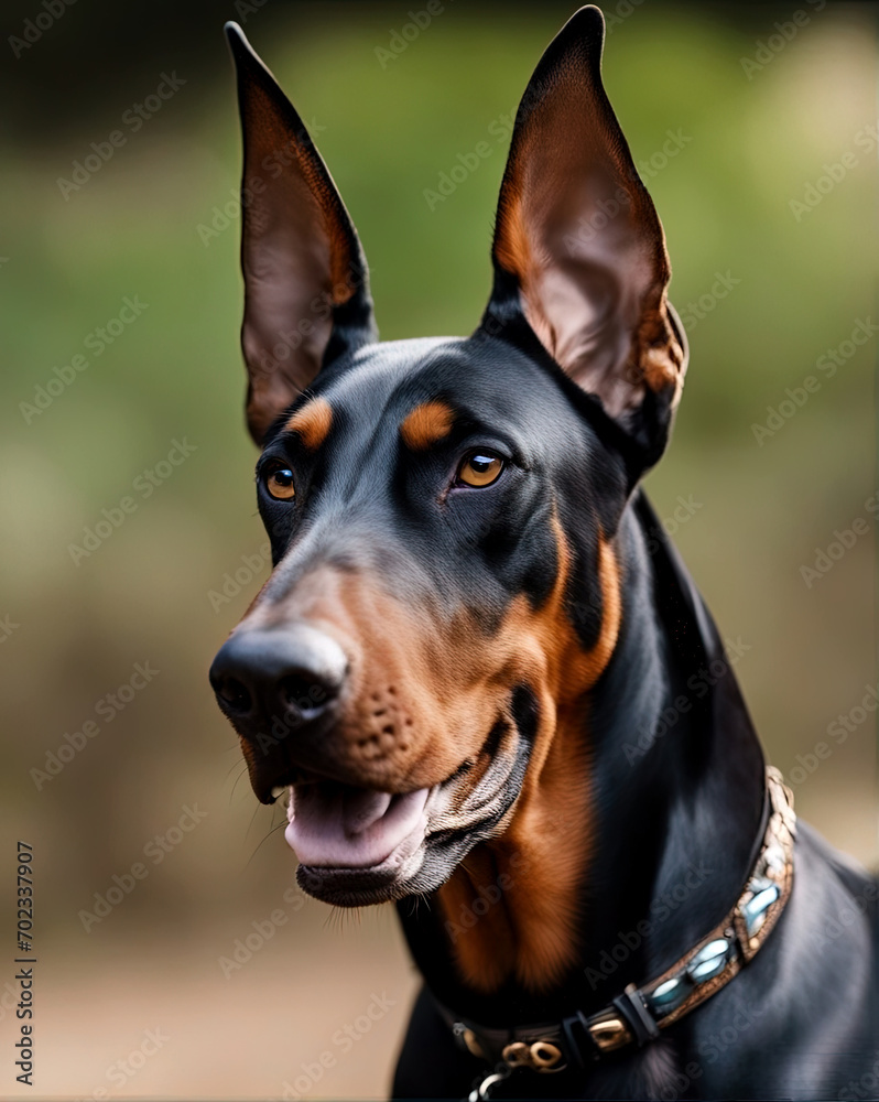 portrait of a Doberman dog