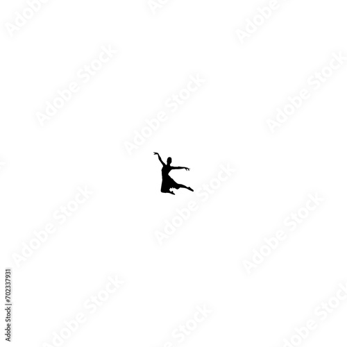 Group people dancing silhouette set. Figure happy active young men and women simple cartoon collection.Ballerina silhouette Dancers are isolated on a white background. Vector female ballet dancers.