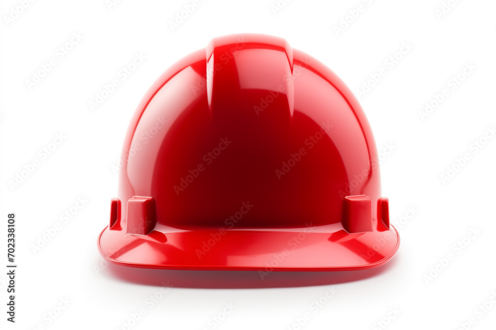 Fototapeta premium construction helmet red, isolated on white background