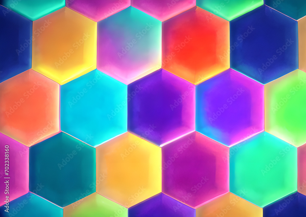 Multicolored patterns with repeating hexagonal mosaics hexagons mosaic background design Modern technology geometric ,Generative AI Multicolored patterns with repeating hexagonal mosaics hexagons mosaic background design Modern technology geometric ,Generative AI