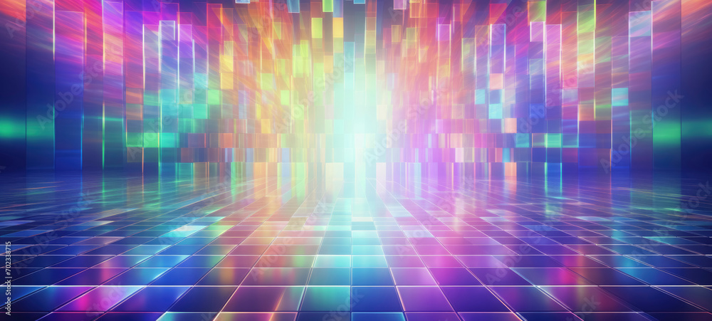 Disco style background with neon blue and purple lights, bokeh Disco style background with neon blue and purple lights, bokeh