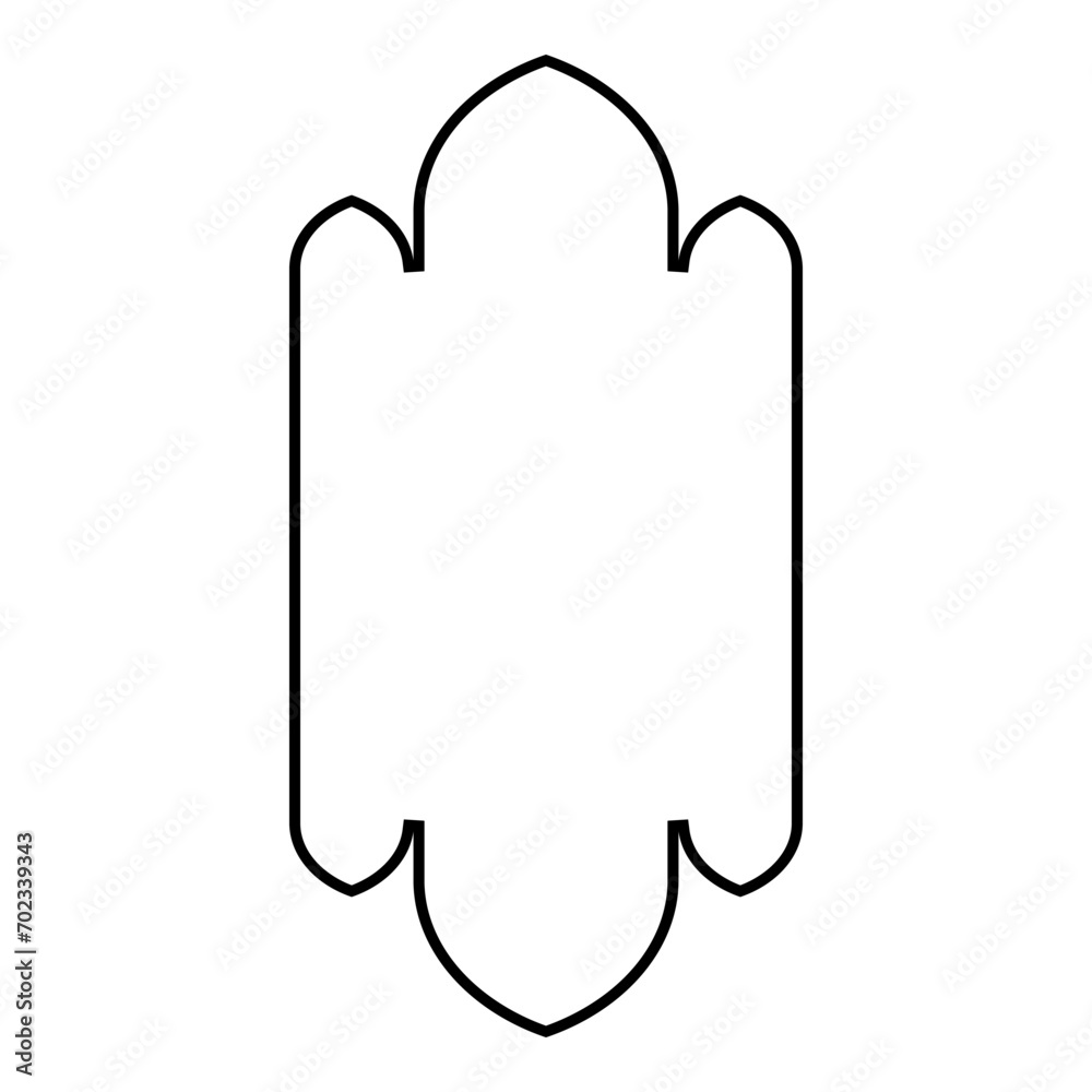 Islamic Vertical Frame Design Thin Line Black stroke silhouettes Design pictogram symbol visual illustration Islamic Vertical Frame Design Thin Line Black stroke silhouettes Design pictogram symbol visual illustration