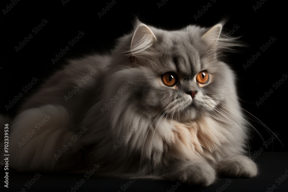 Portrait of a cute cat looking away. British longhair cat