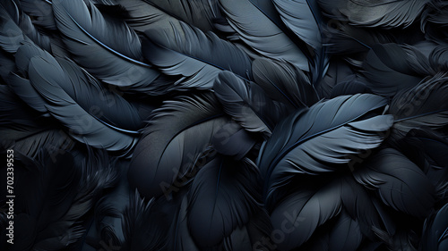 Black feathers texture - background