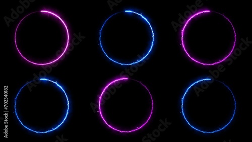 abstract beautiful neon light loading circle illustration background 