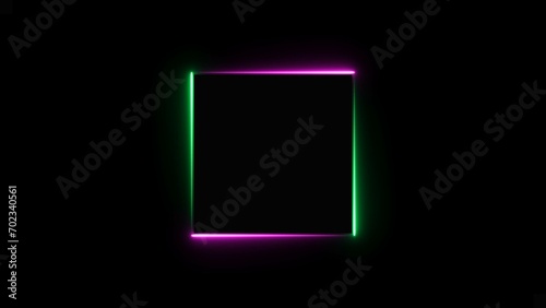 abstract beautiful green neon light frame background illustration. 