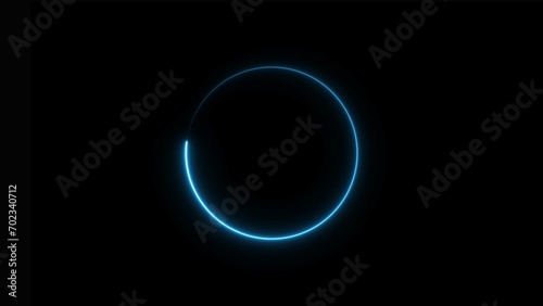 abstract beautiful loading circle blue color neon light background illustration. 