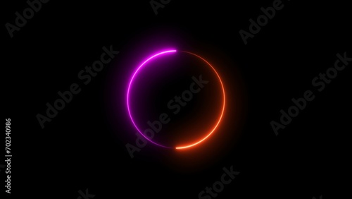 abstract beautiful color neon light loading circle icon illustration background