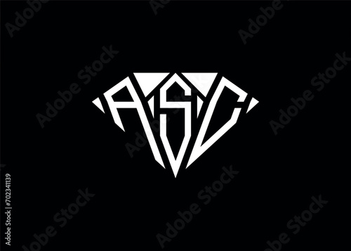 Modern letter A S C diamond shape logo And initial monogram A S C letter logo vector template