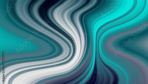 Abstract beautiful cyan and grey color gradient glossy liquid waves illustration background.