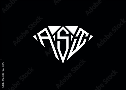 Modern letter A S I diamond shape logo And initial monogram A S I letter logo vector template.