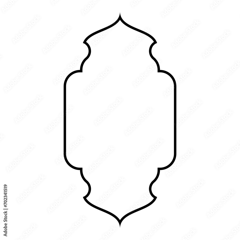 Islamic Vertical Frame Design Thin Line Black stroke silhouettes Design pictogram symbol visual illustration Islamic Vertical Frame Design Thin Line Black stroke silhouettes Design pictogram symbol visual illustration