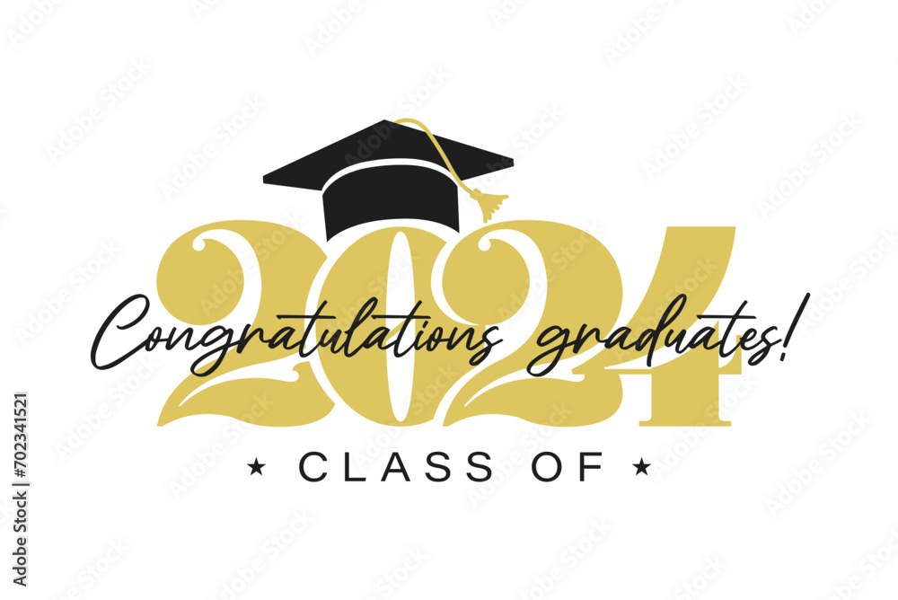 Vetor de Class of 2024 Vector Illustration for Graduation ...