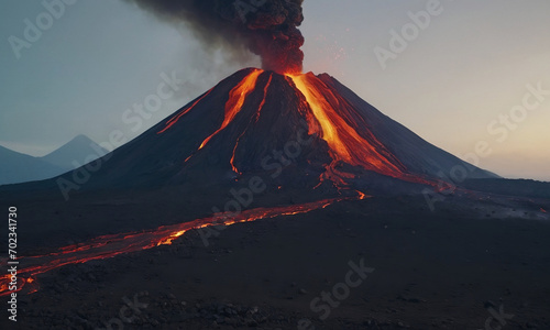 vulcano in eruzione photo