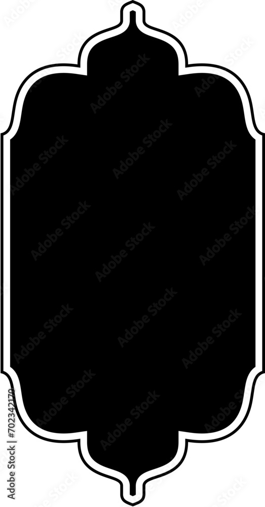 Islamic Vertical Frame Design Glyph with outline Black Filled silhouettes Design pictogram symbol visual illustration Islamic Vertical Frame Design Glyph with outline Black Filled silhouettes Design pictogram symbol visual illustration