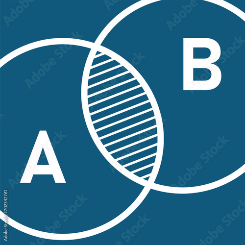 Venn diagram of intersection of two sets. Scientific resources for teachers and students.