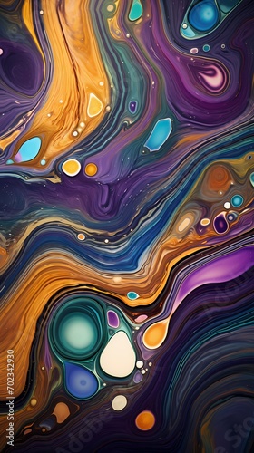 Explore the hidden world within marble's close-up, as a vibrant array of colors comes together in a mesmerizing abstract display.