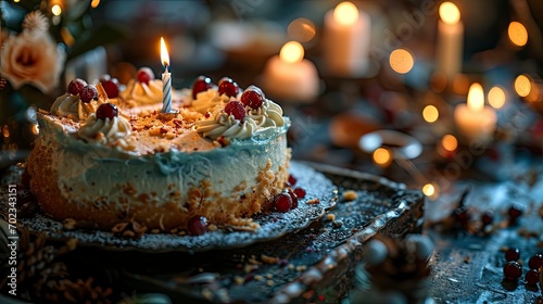 Burning Birthday Cake Candle On Color, Background HD, Illustrations