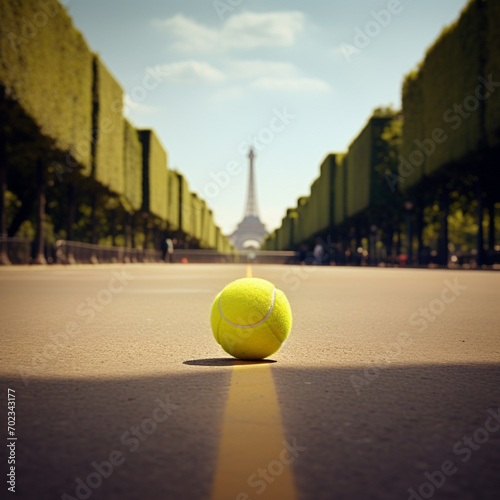 Tennis ball in Paris. photo