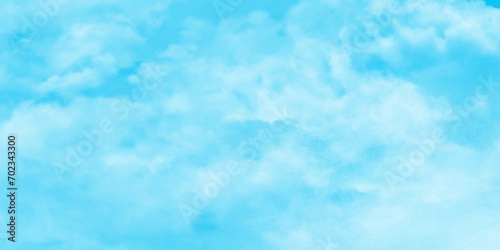 blue sky and clouds natural winter season, Beautiful landscape with clouds and fogg, White cumulus clouds surrounding randomly in blue sky, fluffy clouds on blue sky in winter season morning.