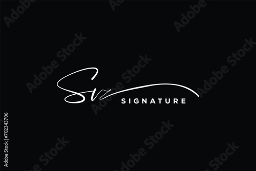 SV initials Handwriting signature logo. SV Hand drawn Calligraphy lettering Vector. SV letter real estate, beauty, photography letter logo design.