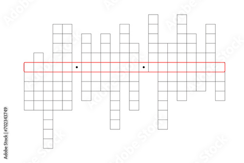 Blank crossword puzzle grid, empty template squares to fill in for riddle, educational or leisure game, ready to be used for making any word puzzle photo