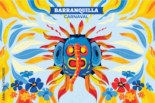 Colorful background for the Colombian Barranquilla Carnival photo