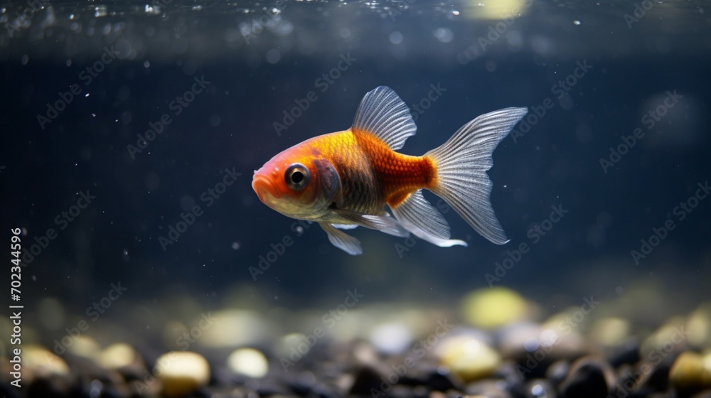 Fototapeta premium Image of a pet fish in an aquarium This picture shows.Generative AI