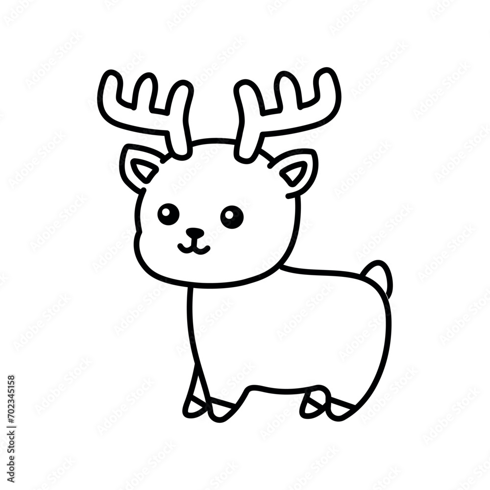 Deer color element. Hand drawn animals. Deer color element. Hand drawn animals.
