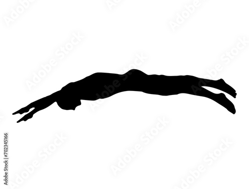 Swimmer silhouette vector art white background