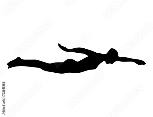 Swimmer silhouette vector art white background
