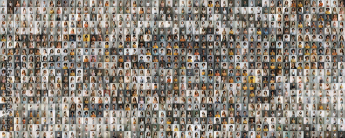 Diversity concept. Collage of diverse happy women portraits, a lot of different female faces set. Multiethnic businesswomen staff people group, many african asian indian european ladies montage mosaic