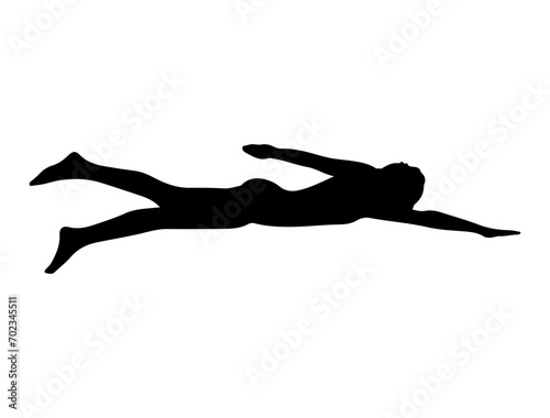 Swimmer silhouette vector art white background