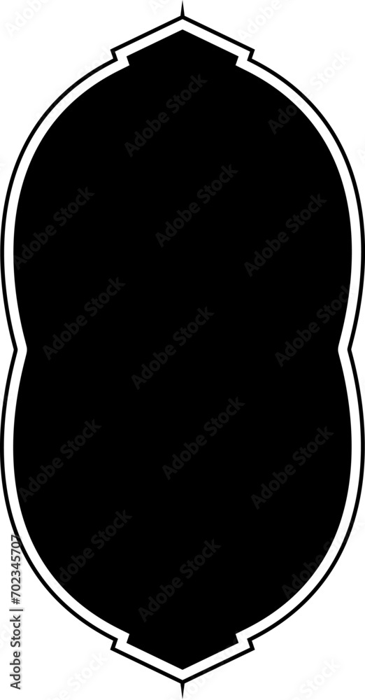 Islamic Vertical Frame Design Glyph with outline Black Filled silhouettes Design pictogram symbol visual illustration Islamic Vertical Frame Design Glyph with outline Black Filled silhouettes Design pictogram symbol visual illustration